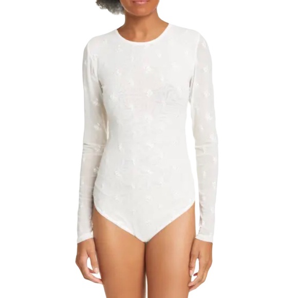 Free People Make Out Mesh Embroidered Bodysuit - Picture 7 of 8